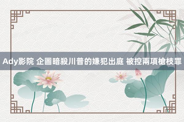 Ady影院 企圖暗殺川普的嫌犯出庭 被控兩項槍枝罪