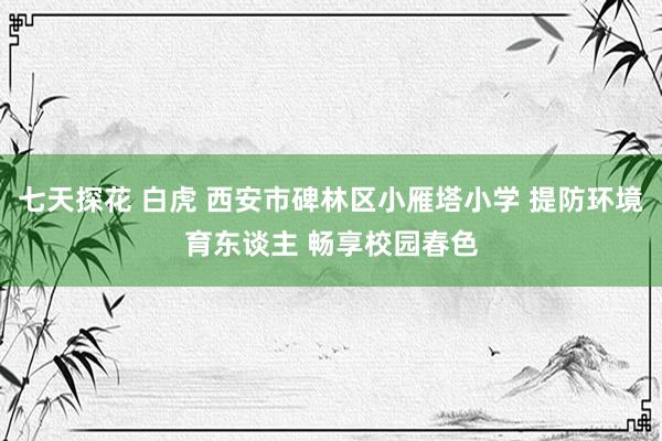 七天探花 白虎 西安市碑林区小雁塔小学 提防环境育东谈主 畅享校园春色